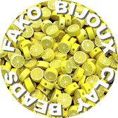 Fako Bijoux® - Klei Kralen Citroen - Figuurkralen - Polymeer Kralen - Kleikralen - 10mm - 100 Stuks