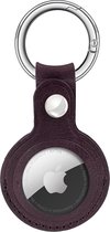 Bouletta - Airtag compatibel sleutelhanger - Lederen hanger Hoesje - Antic Purple