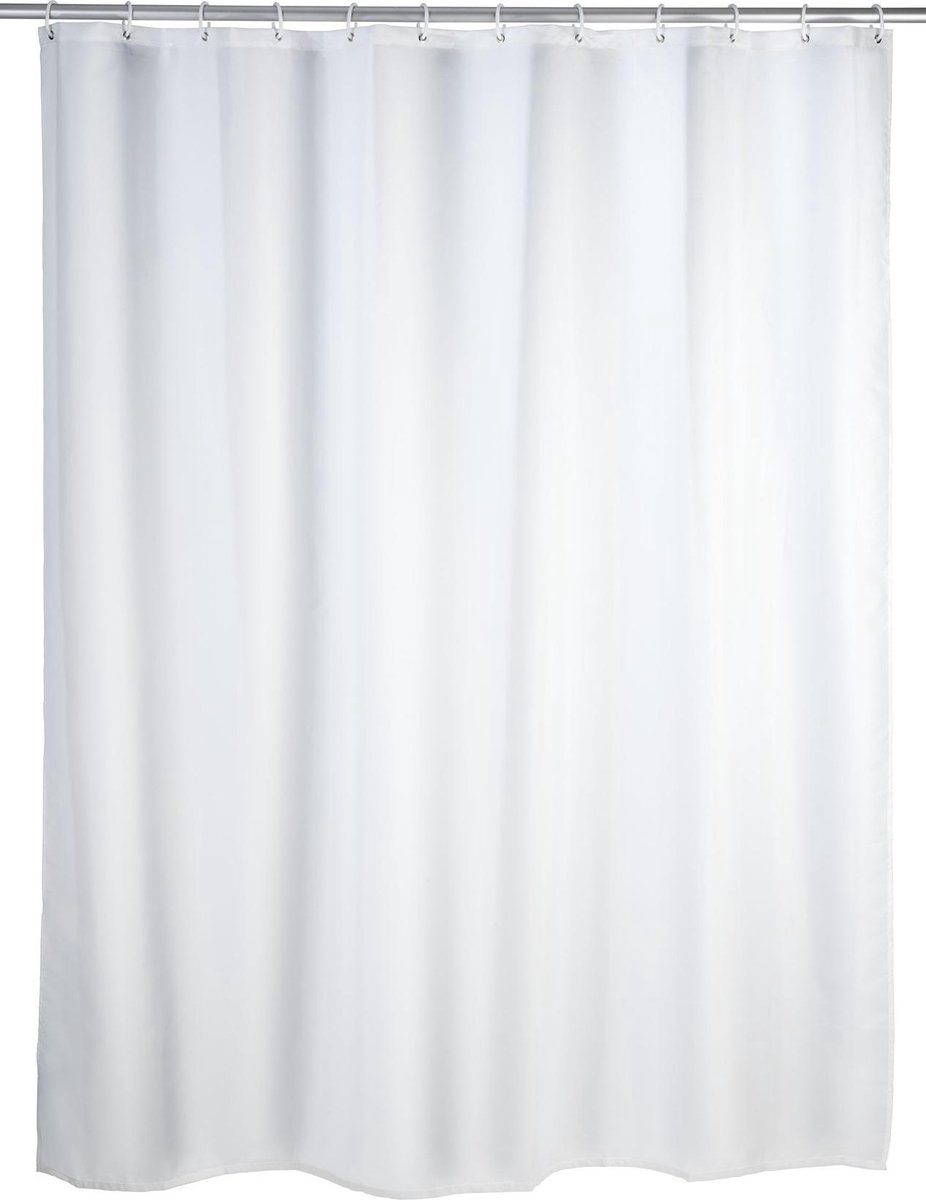 WENKO Anti-schimmel douchegordijn uni wit 180x200cm polyester inclusief ophangringen