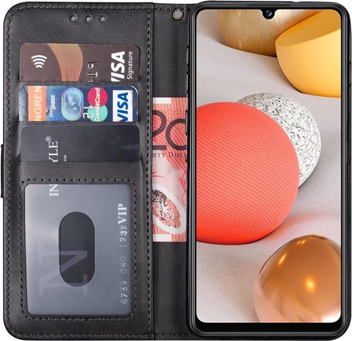 Samsung A22 5G Hoesje Samsung Galaxy A22 5G hoesje bookcase zwart