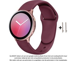 Wijn Rood / Paars Siliconen Bandje geschikt voor 22mm Smartwatches (zie compatibele modellen) van Samsung, LG, Seiko, Asus, Pebble, Huawei, Cookoo, Vostok en Vector – Maat: zie maatfoto – 22 mm wine red / purple rubber smartwatch strap