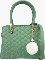 Fashionfanatics® Lixa Crossbodytas Lichtgroen Ruitjes - Hangertje - Ritssluiting - Dames