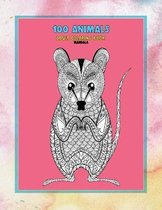 Adult Coloring Book Mandala 100 Animals