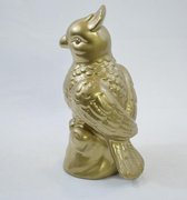 Decoratiebeeld papegaai goud aardewerk - 23 x 11 x 12 cm