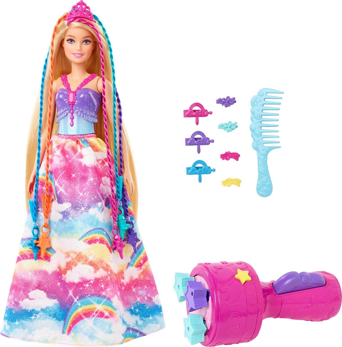 Barbie Dreamtopia Haarverzorgingspop en Accessoires - Modepop