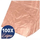 Glim® - Bladmetaal – 100 vellen - KOPER - Imitatie bladgoud –  GROTE VELLEN >> 16*16cm - A-kwaliteit