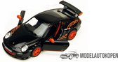 Porsche 911 GT3 RS Zwart – Kinsmart 1:36  + 3 stickers! - Modelauto - Schaalmodel - Miniatuurauto - Model auto