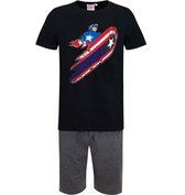 Avengers heren shortama  Captain America - Zwart  - M
