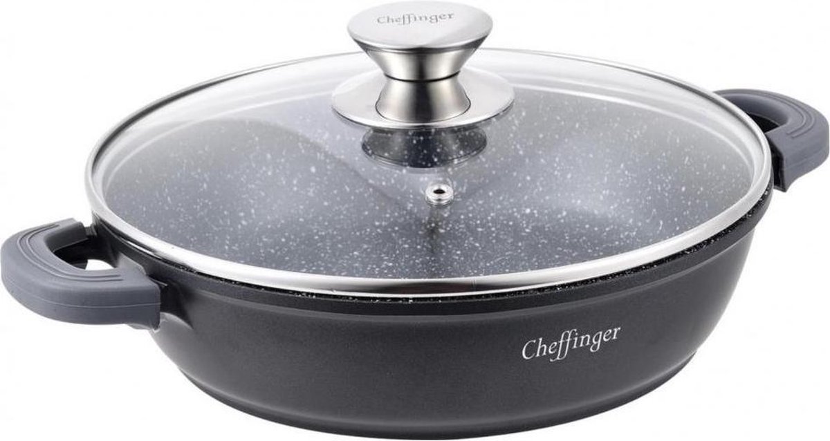 Cheffinger Braadpan Met Deksel 28 Cm Gietaluminium