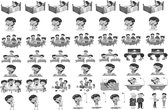 Zwart wit pictogrammen pakket meisje - pictogram - pictogrammen - pictogrammen voor Kinderen planbord - pictogrammen voor kinderen - pictogrammen autisme - pictogram magneetjes - magneetbord 