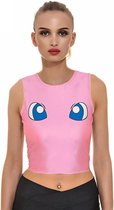 Mew top Pokemon - maat S-M - crop topje lycra stretch roze