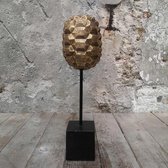 Ornament op voet | goud | zwart | hoogte 35 cm