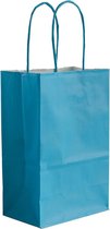 50x Papieren tassen Extra klein 14x8x21,5cm -  Blauw_turquoise