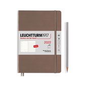 Leuchtturm - Agenda en Notities - 2022 - Weekplanner + Notitie - 12 maanden - A5 - 14,5 x 21 cm - Softcover - Aarde Bruin