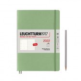 Leuchtturm - Agenda en Notities - 2022 - Weekplanner + Notitie - 12 maanden - A5 - 14,5 x 21 cm - Softcover - Mint Groen
