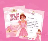 Uitnodigingen kinderfeestje prinsessen, set van 10 stuks