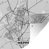 Tuin poster Stadskaart - Meppel - Grijs - Wit - 200x200 cm - Plattegrond - Tuindoek - Buitenposter