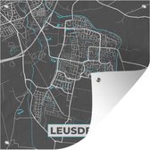 Tuin poster Stadskaart - Leusden - Grijs - Blauw - 200x200 cm - Plattegrond - Tuindoek - Buitenposter