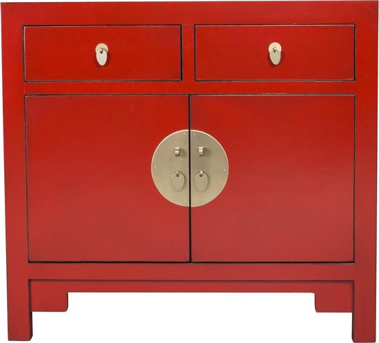 Fine Asianliving Chinese Kast Rood - Lucky Red - Orientique Collectie B90xD40xH80cm Chinese Meubels Oosterse Kast