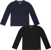 Koko Noko BIO Basics (2pack) Shirts LS NATE Blauw en Zwart - Maat 98/104