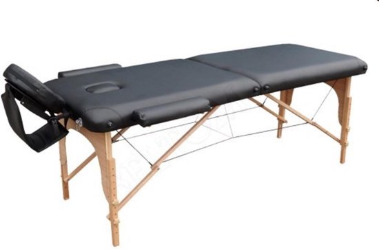 Massagetafel 2-delig -Reiki tafel - Bekleding 7.6 cm - Zwart - Opvouwbaar -  Met draagtas | bol.com