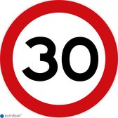 Simbol - Stickers 30 km - Maximaal 30 km/u - Duurzame Kwaliteit - Formaat ø 10 cm.