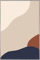JUNIQE - Poster met kunststof lijst Movement 4 -40x60 /Bruin & Ivoor