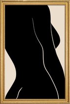 JUNIQE - Poster met houten lijst Silhouette -30x45 /Grijs & Ivoor