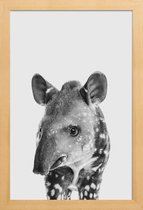 JUNIQE - Poster in houten lijst Tapir Classic -20x30 /Wit & Zwart
