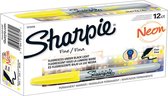 Sharpie permanent marker - Neon Geel set van 12 stuks