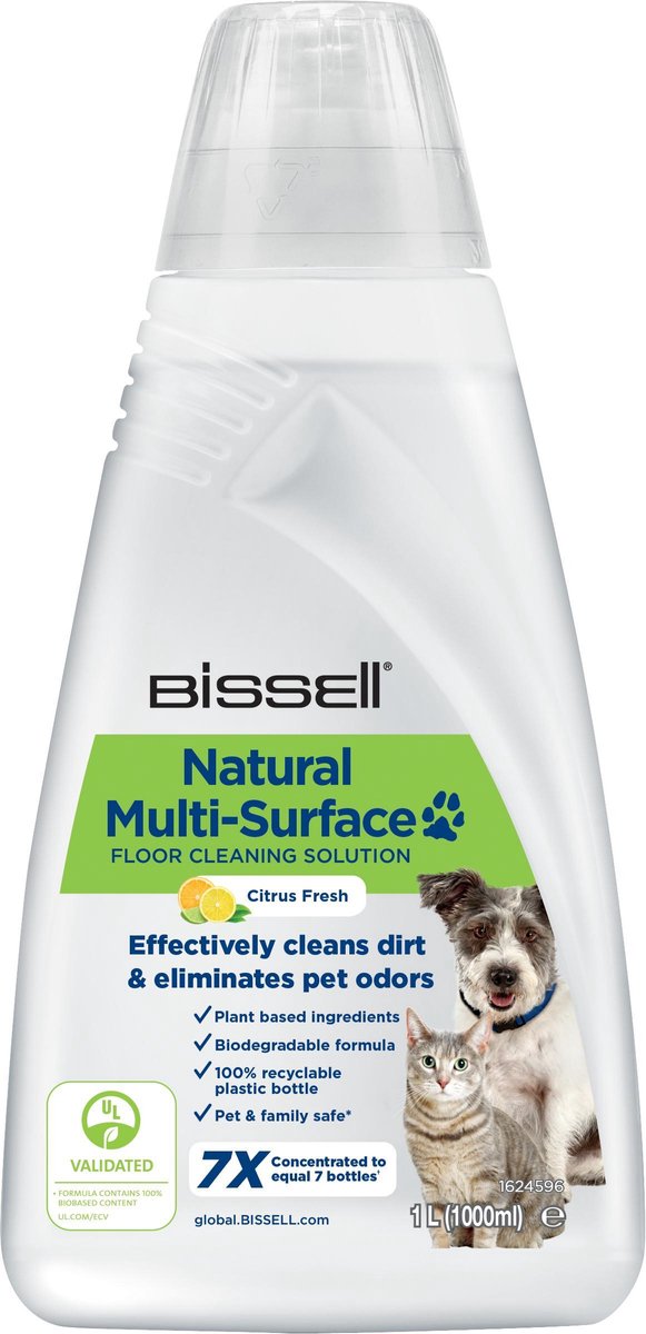 BISSELL - Natural Pet MultiSurface - Reinigingsmiddel voor CrossWave/SpinWave - 1l - BISSELL