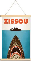 JUNIQE - Posterhanger Zissou -20x30 /Blauw & Bruin