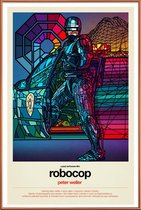 JUNIQE - Poster met kunststof lijst Robocop popart -13x18 /Kleurrijk