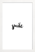 JUNIQE - Poster in houten lijst Smile -30x45 /Wit & Zwart