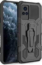 Voor vivo V21 Armor Warrior schokbestendige pc + TPU-beschermhoes (zwart)