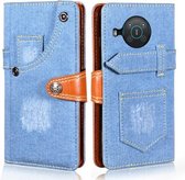 Voor Nokia X10/X20 Denim Horizontale Flip Lederen Case met Houder & Kaartsleuf & Portemonnee (Lichtblauw)