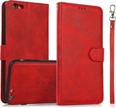 Kalf Textuur 2 in 1 Afneembare Magnetische Achterkant Horizontale Flip Leren Hoes Met Houder & Kaartsleuven & Portemonnee & Fotolijst Voor iPhone 6s/6(Rood)