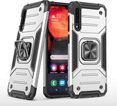 Samsung A50 Hoesje - Heavy Duty Armor hoesje Zliver - Galaxy A50 silicone TPU 360-Degree hybride hoesje Kickstand ringhouder met Magnetisch Auto Mount