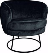 PTMD Xelena velvet fauteuil zwart