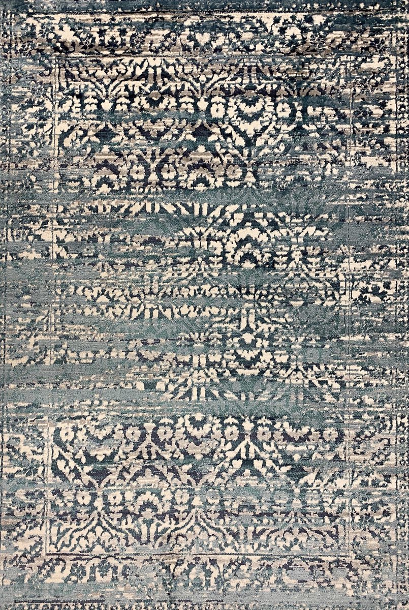 Aledin Carpets Oslo - Vintage - Vloerkleed - 160x230 cm - Laagpolig - Tapijten woonkamer - Blauw