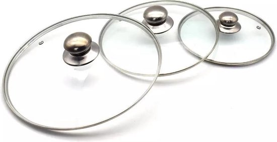 Glazen kookpannen 1600 ml, transparant, hittebestendig, braadpan voor