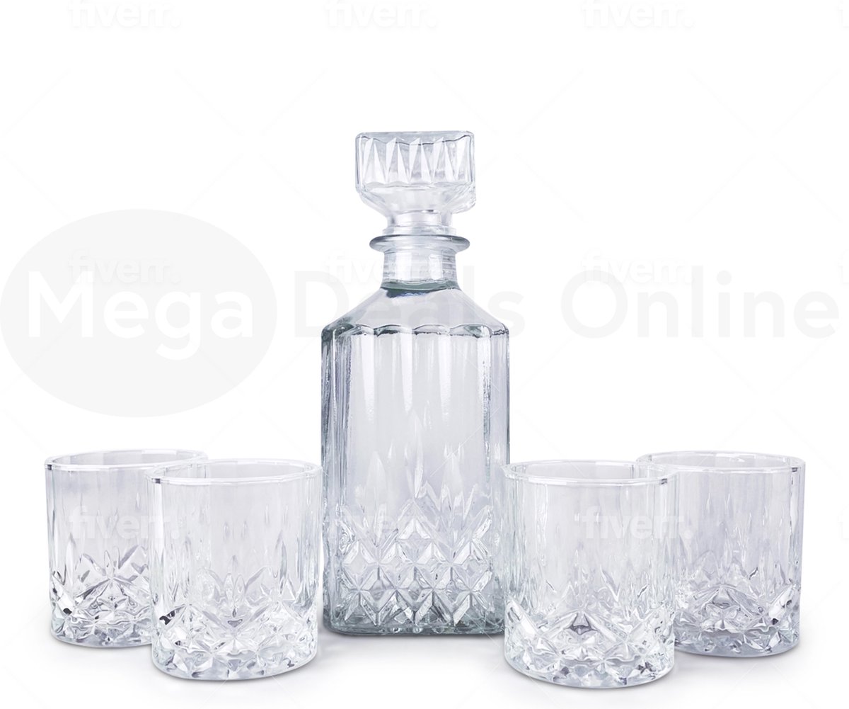 MDO Whiskey karaf & Glazen - Whiskey set - Whiskey glazen
