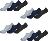 Gianvaglia Unisex Sneaker Sokken 12-pack - Grijs Blauw Zwart - Maat 43-46 - Korte Sokken