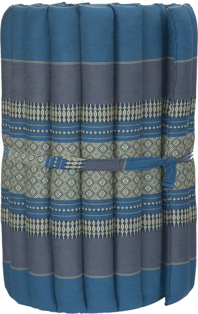 Fine Asianliving Thaise Mat Oprolbaar Matras 190x50x4.5cm Hemels Blauw Meditatie Mat Matras