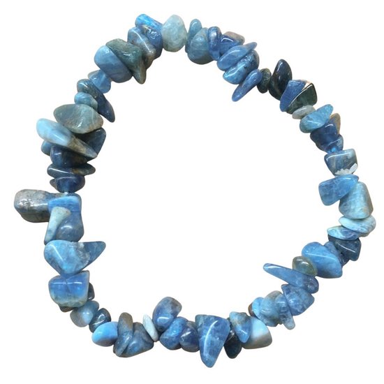 Armband- natuursteen- blauw- stretch-20 cm-Charme Bijoux