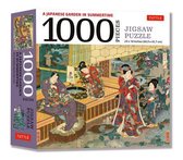 A Japanese Garden in Summertime - 1000 Piece Jigsaw Puzzle: A Scene from the Tale of Genji, Woodblock Print (Finished Size 24 in X 18 In)