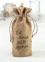 Jute fles decoratie Eat, Drink and Be Married - jute flesdecoratie - trouwen - huwelijk - lillian rose
