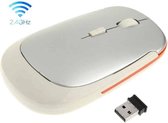 Draadloze Muis 2.0: Ultra Dun - USB aansluiting - Makkelijk meenemen - Ergonomisch design muis - Computer muis - Wit - Oranje -  Muis draadloos - Draadloos