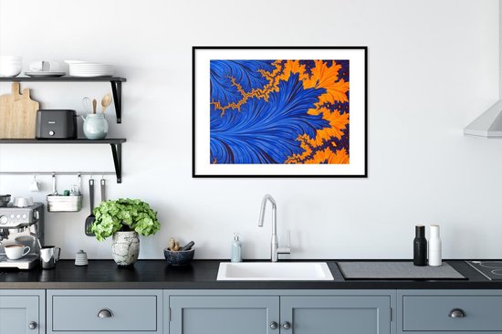 Fotolijst incl. Poster - Bladeren - Kunst - Psychedelisch - 80x60 cm - Posterlijst