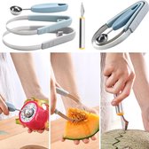 BOTC Fruitsnijder 4 In 1  - Mangosnijder - Fruit Waterlemon Scoop - Meloen Graver - Aardappel Baller - RVS